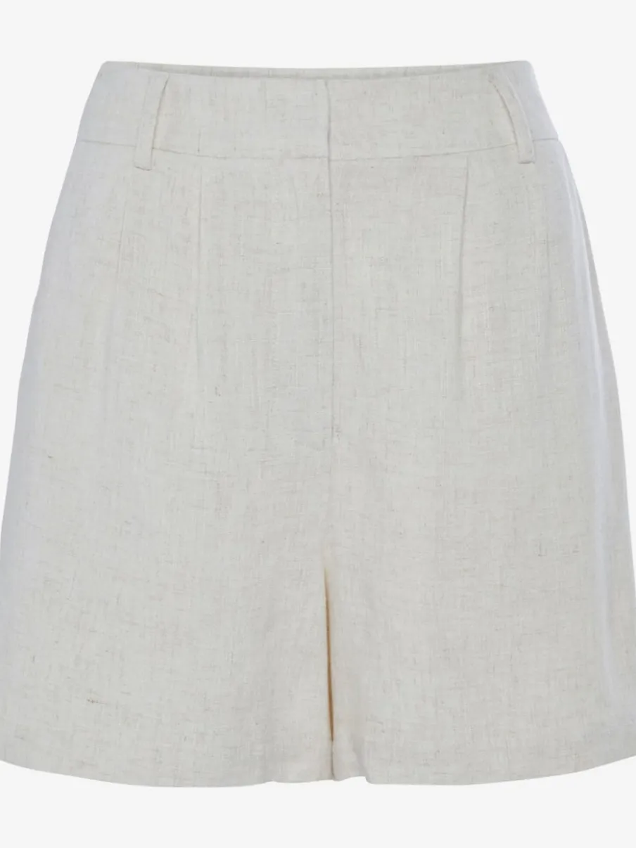 Shorts avec glissière et boutons avant en lin