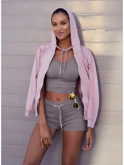 Shorts confortables avec rubans réglables et petites fentes
