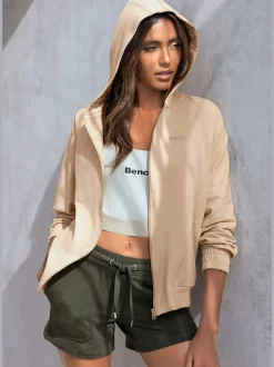 Shorts décontractés en sweat doux avec ceinture sportive