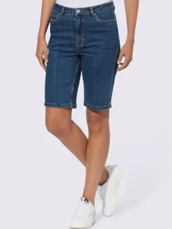 Shorts en jean à cinq poches taille haute coton