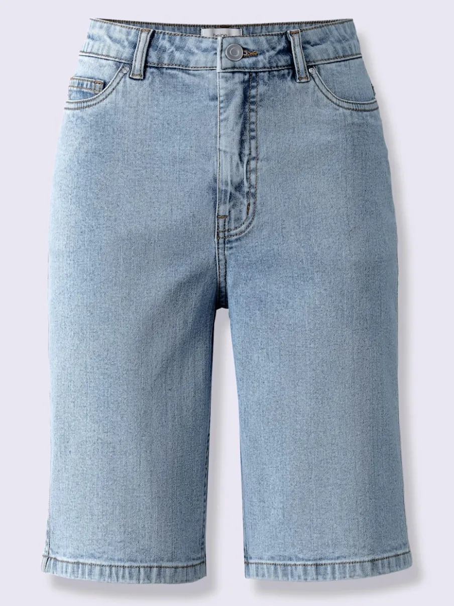 Shorts en jean à cinq poches taille haute coton