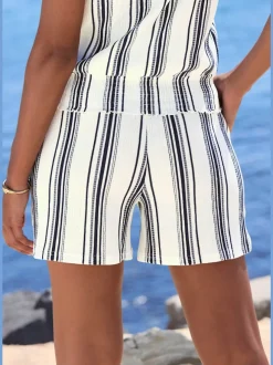 Shorts short décontracté avec bords-côtes smockés extra-larges