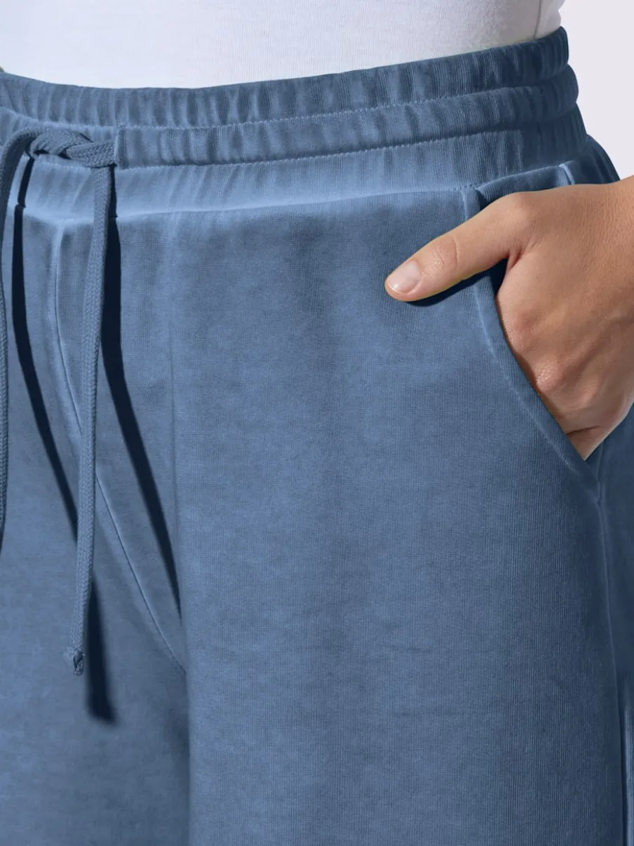 Short sweat à taille haute avec poches et broderie