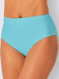 Slip bikini uni avec détails en dentelle et bretelles ajustables
