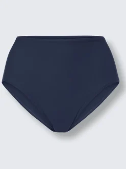Slip bikini uni avec détails en dentelle et bretelles ajustables