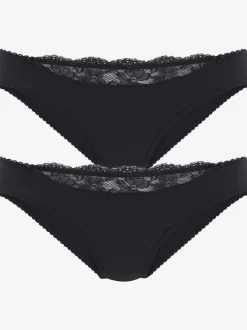 Slip confortable, petit empiècement en dentelle à la ceinture