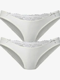 Slip confortable, petit empiècement en dentelle à la ceinture