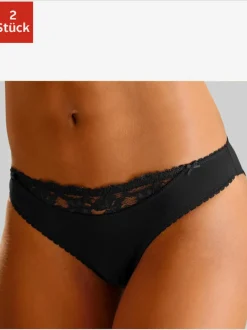 Slip confortable, petit empiècement en dentelle à la ceinture