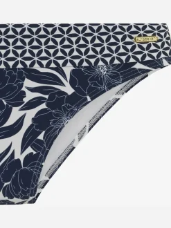 Slip de bain à imprimé floral avec ceinture à revers