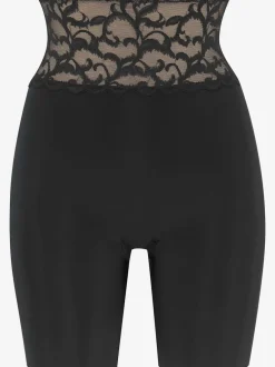 Slips modelants panty long féminin et modelant avec large ceinture en dentelle