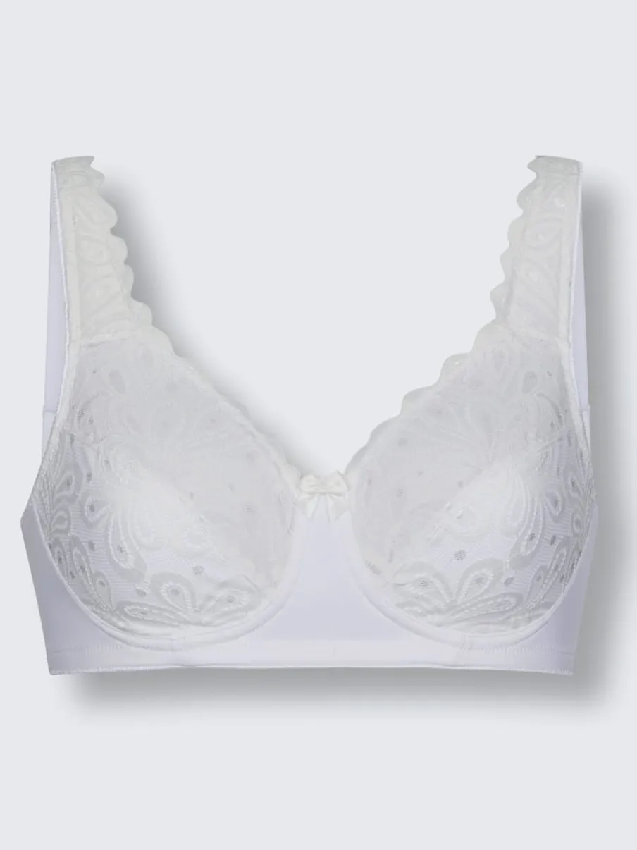 Soutien-gorge confort sans armatures avec dentelle et bretelles réglables