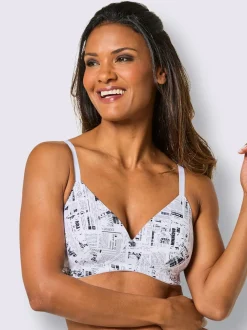 Soutien-gorge à coques sans armatures avec bonnets moulés et imprimé intégral