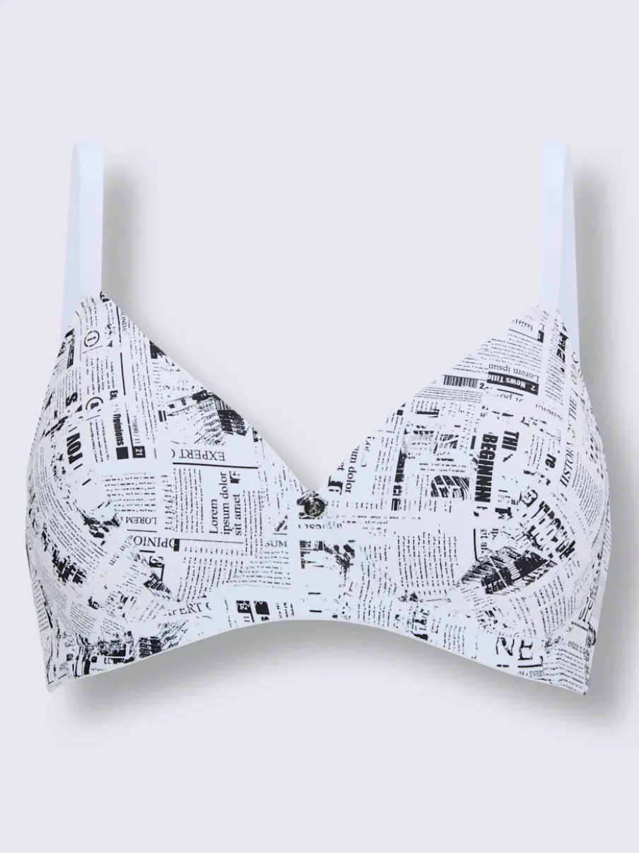 Soutien-gorge à coques sans armatures avec bonnets moulés et imprimé intégral