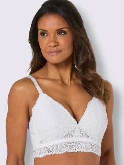 Soutien-gorge à coques sans armatures avec dentelle élastique et bretelles réglables