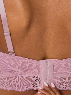 Soutien-gorge à coques sans armatures avec dentelle élastique et bretelles réglables