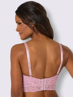 Soutien-gorge à coques sans armatures avec dentelle élastique et bretelles réglables