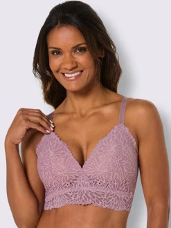 Soutien-gorge à coques sans armatures avec dentelle élastique et bretelles réglables
