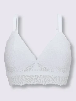 Soutien-gorge à coques sans armatures avec dentelle élastique et bretelles réglables
