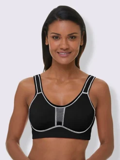 Soutien-gorge de sport à bonnets moulés avec empiècement résille