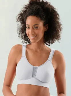 Soutien-gorge de sport à bonnets moulés avec empiècement résille