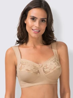 Soutien-gorge large Miss Mary en coton doux avec bonnets en dentelle élastique