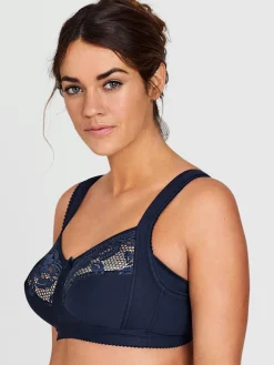 Soutien-gorge large Miss Mary en coton doux avec bonnets en dentelle élastique