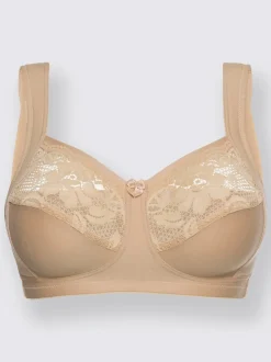Soutien-gorge large Miss Mary en coton doux avec bonnets en dentelle élastique