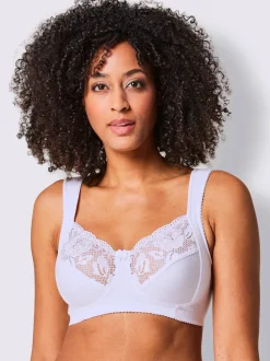 Soutien-gorge large sans armatures en coton doux avec renforts latéraux