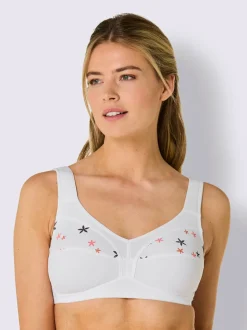 Soutien-gorge large sans armatures avec bonnets en 2 parties et larges bretelles rembourrées
