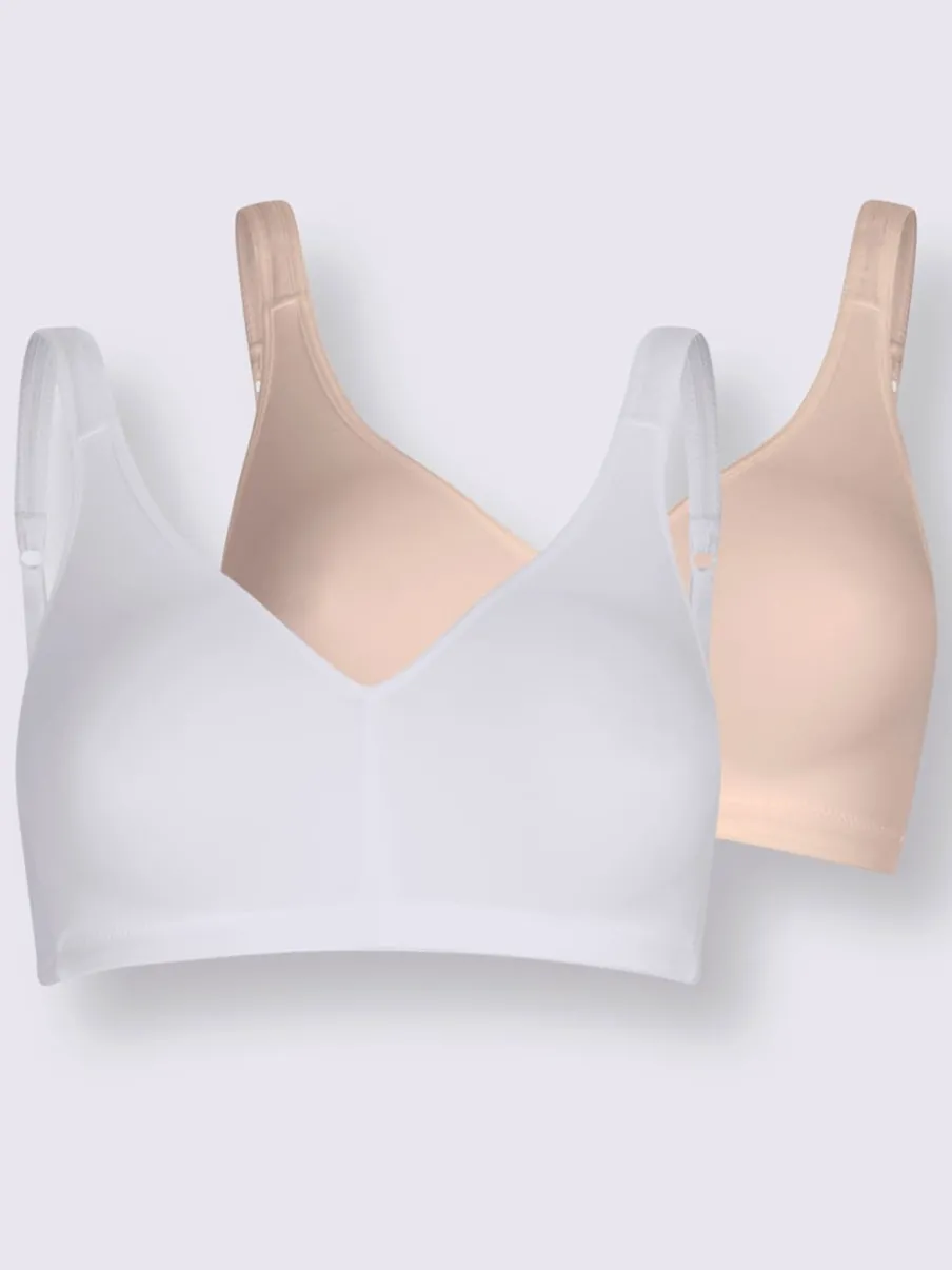 Soutien-gorge sans armatures à bonnets moulés avec bretelles rembourrées