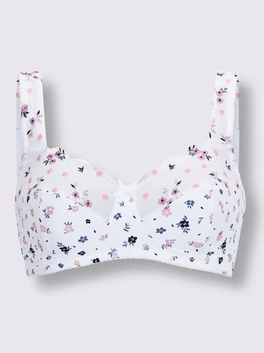 Soutien-gorge sans armatures avec dentelle et bonnet 2 parties