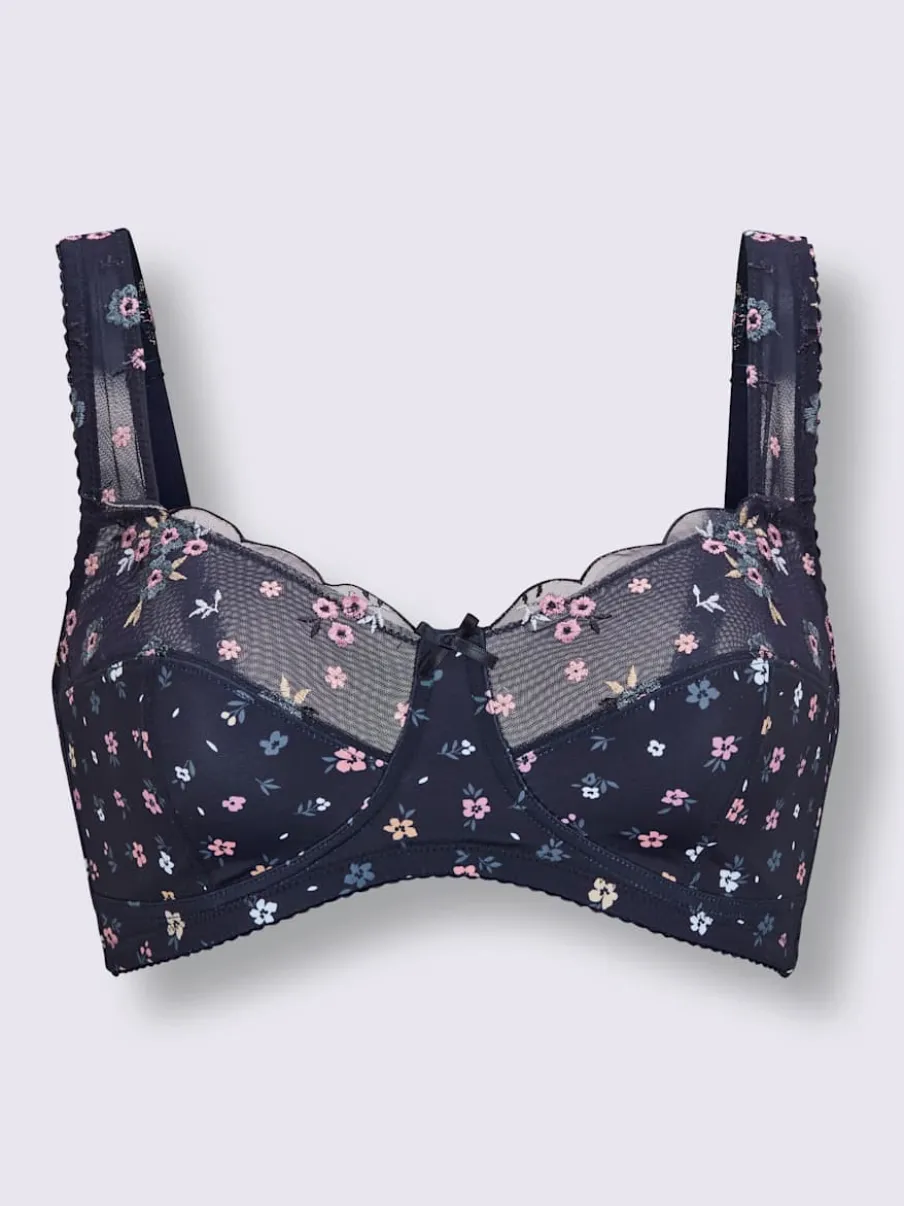 Soutien-gorge sans armatures avec dentelle et bonnet 2 parties