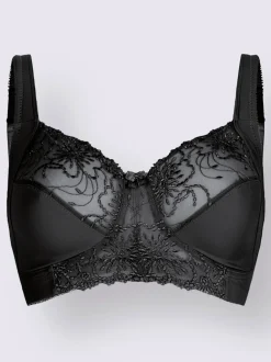 Soutien-gorge sans armatures avec tulle brodé et bretelles larges