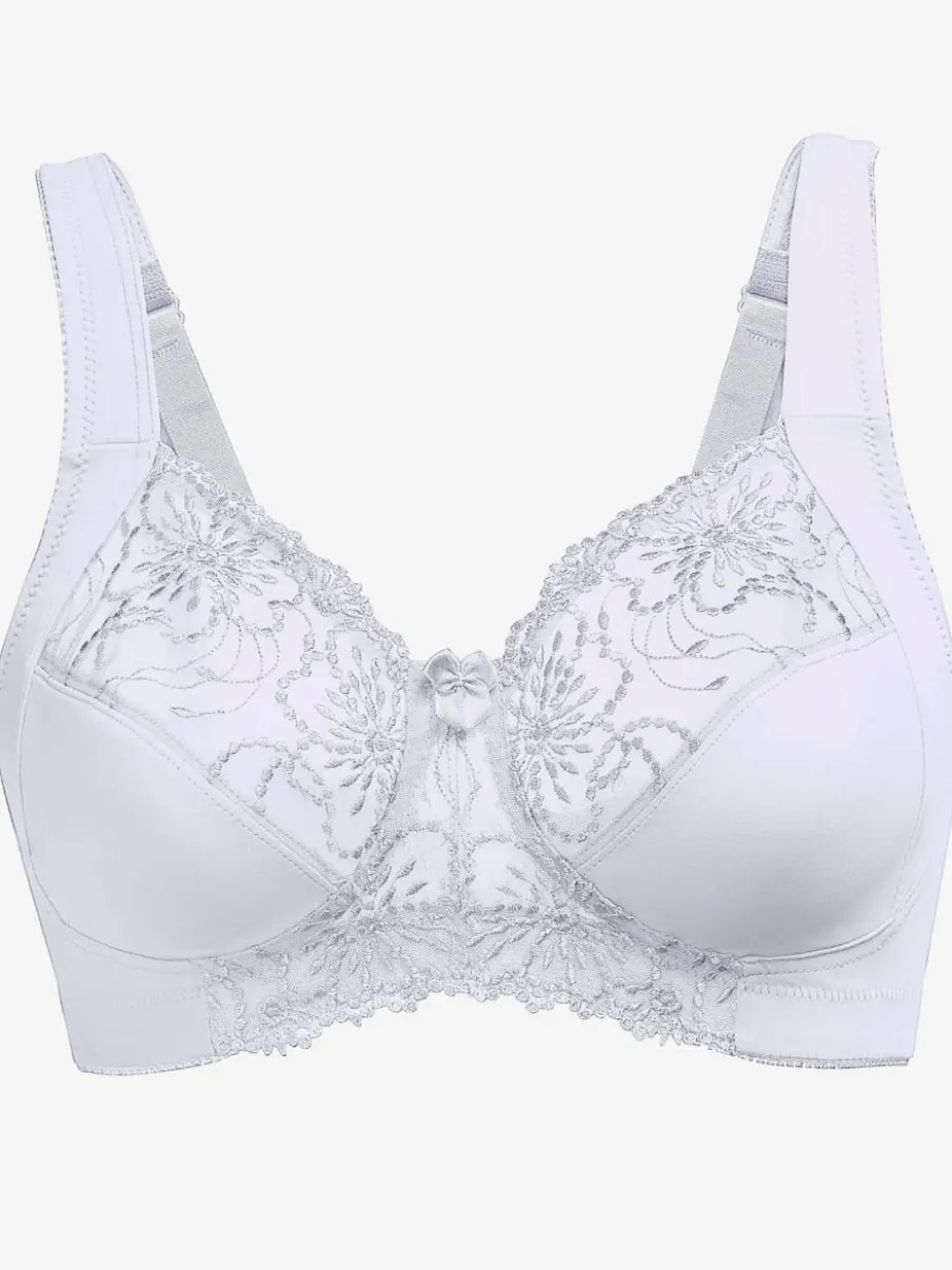 Soutien-gorge sans armatures avec tulle brodé et bretelles larges