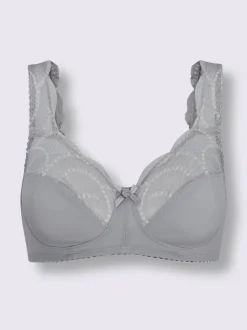 Soutien-gorge sans armatures à bonnets 2 parties avec dentelle