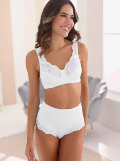 Soutien-gorge sans armatures à bonnets 2 parties avec dentelle