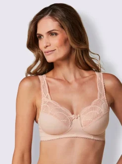 Soutien-gorge sans armatures à bonnets 2 parties avec dentelle