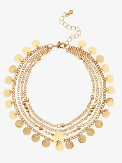 Superbe chaîne de cheville multi-rangées avec pendentifs