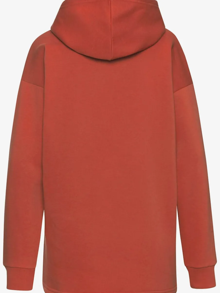 Sweat à capuche avec bords-côtes aux manches et coton doux