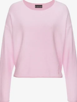 Sweater à encolure ronde avec manches longues et bord roulé