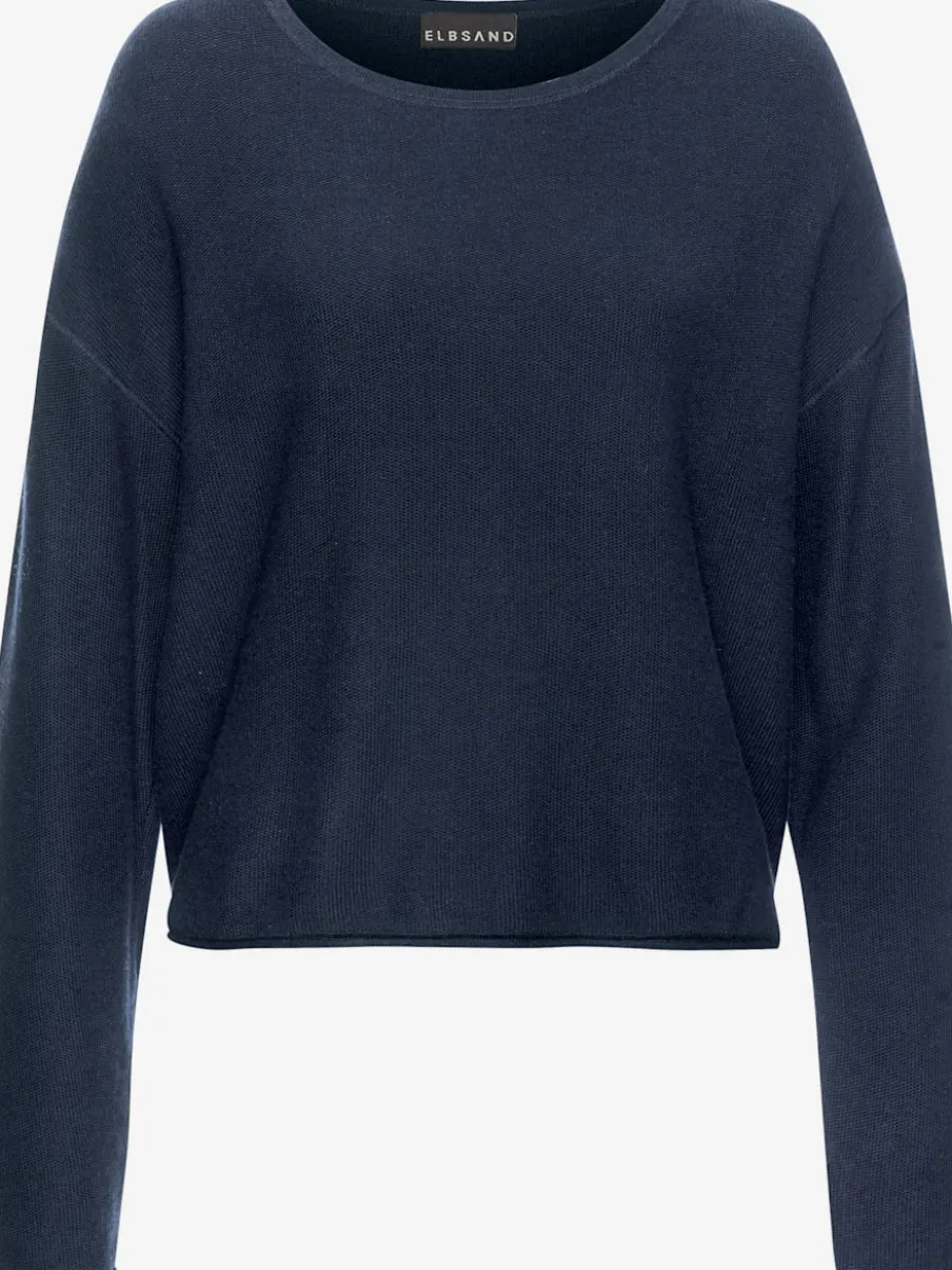 Sweater à encolure ronde avec manches longues et bord roulé
