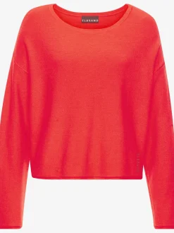 Sweater à encolure ronde avec manches longues et bord roulé