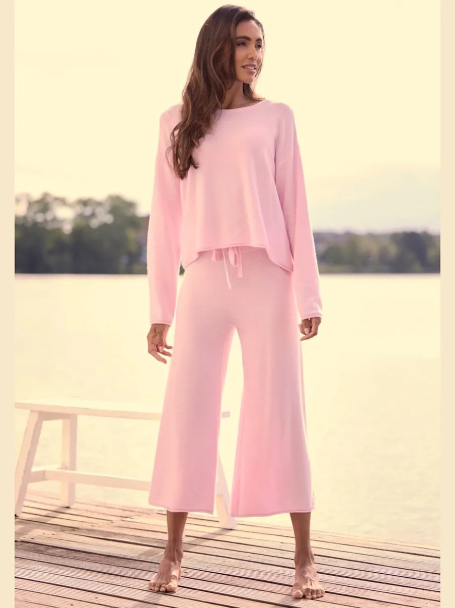 Sweater à encolure ronde avec manches longues et bord roulé