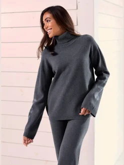 Sweater en tricot doux avec col roulé et manches longues