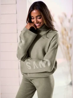 Sweater en tricot doux avec col roulé et manches longues