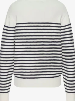Sweater pull détente à rayures marines