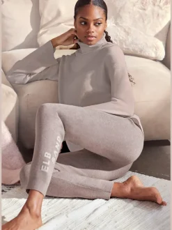 Sweater sweatshirt à col montant avec logo brodé et coupe décontractée