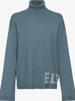 Sweater sweatshirt à col montant avec logo brodé et coupe décontractée