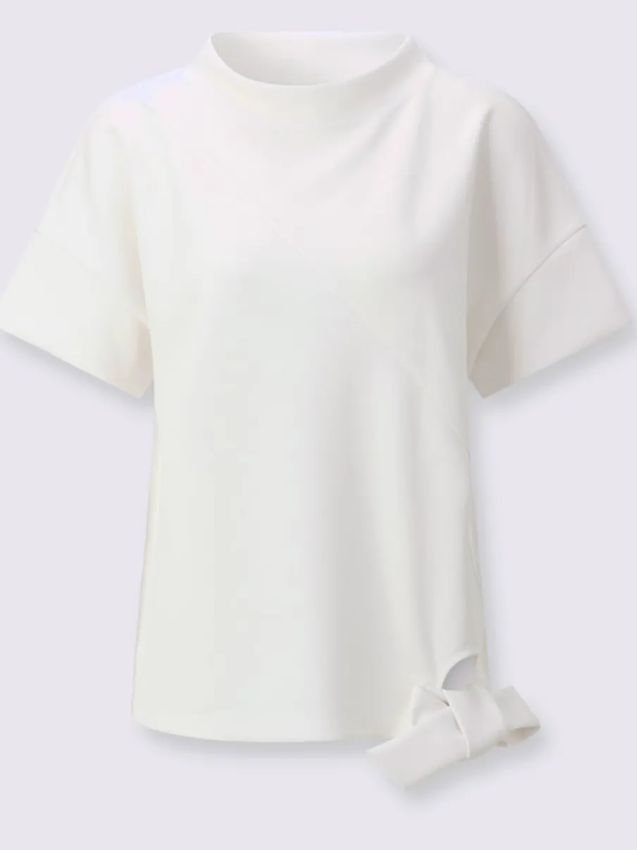 Sweatshirt ample col montant avec lien à nouer latéral
