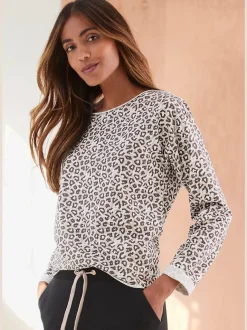 Sweatshirt ample à encolure ronde et manches longues